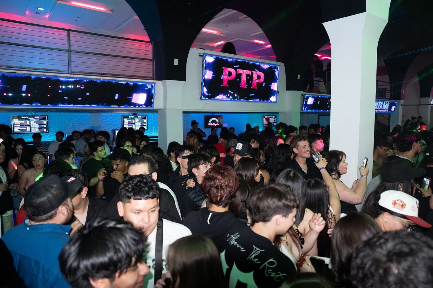 A full crowd under the PTP screen at GEM E.C. in Salt Lake City
